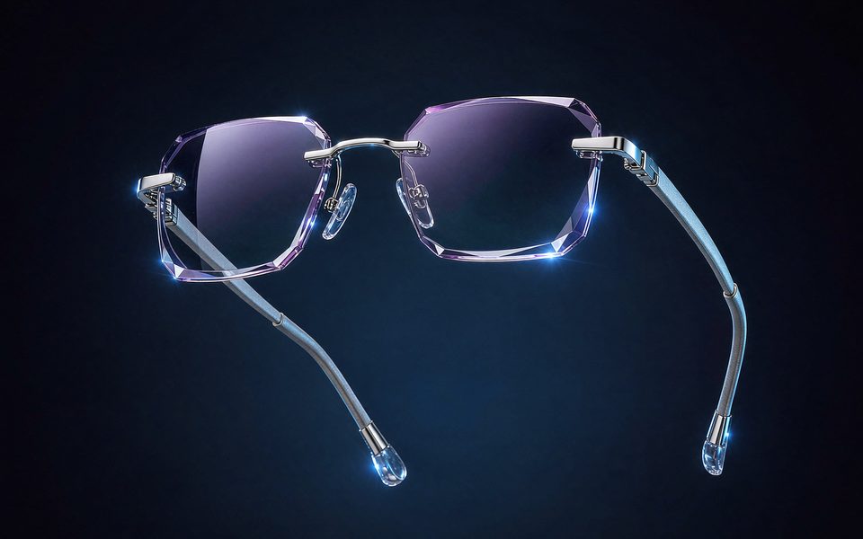 Diamond-cut rimless design